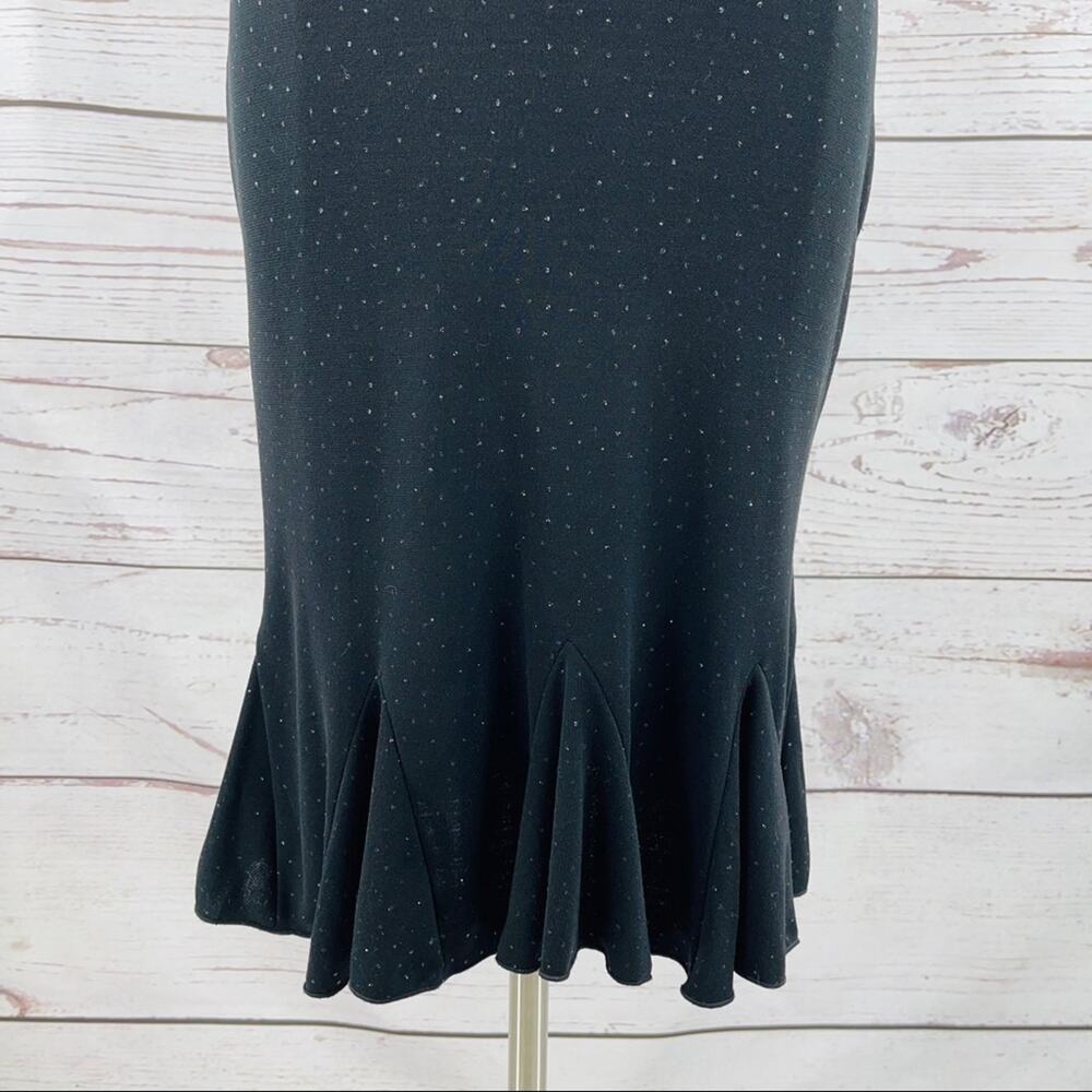 B.Darlin black glitter dot dress flare hem peek-a-boo - Picture 3 of 11